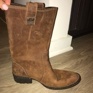 Brown heeled boots